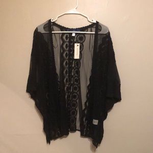 Black lace kimono